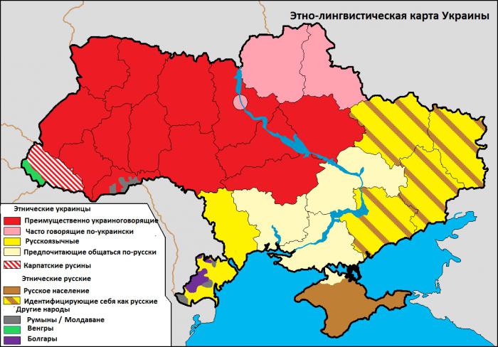 Mikä vastakkainasettelu ilmaisee Ukrainan poliittinen kartta